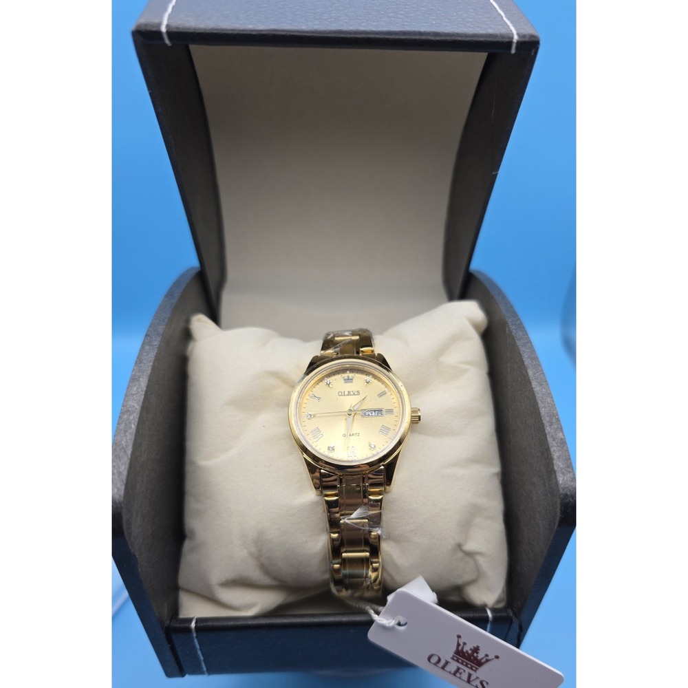 Olevs Women's Goldtone Quartz‎ Watch New #0342